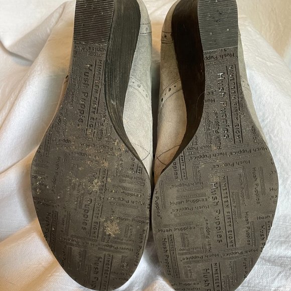 Grey Tyro Wedge Heel (Oxford/Brogue) - Hush Puppies - NWOT - Picture 6 of 6